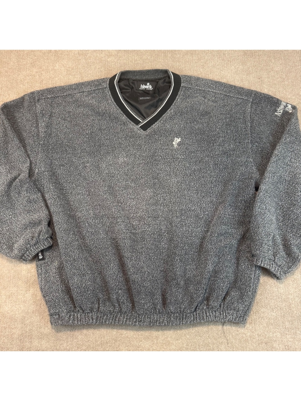 Vintage Ashworth Weather Systems Golf Fleece Pullover Windshirt Mens XXL Gray